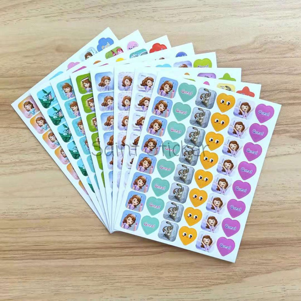 Jual Bonus Reward Sticker Stiker Anak Karakter Kartun Disney Princess ...