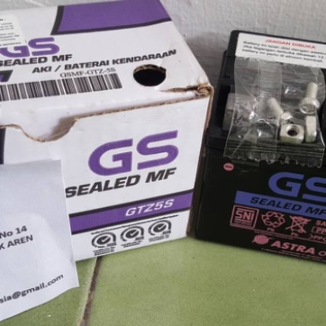 Jual Aki GS Astra GSMF-GTZ-5S-Kering Honda Vario Beat Revo Scoopy spacy
