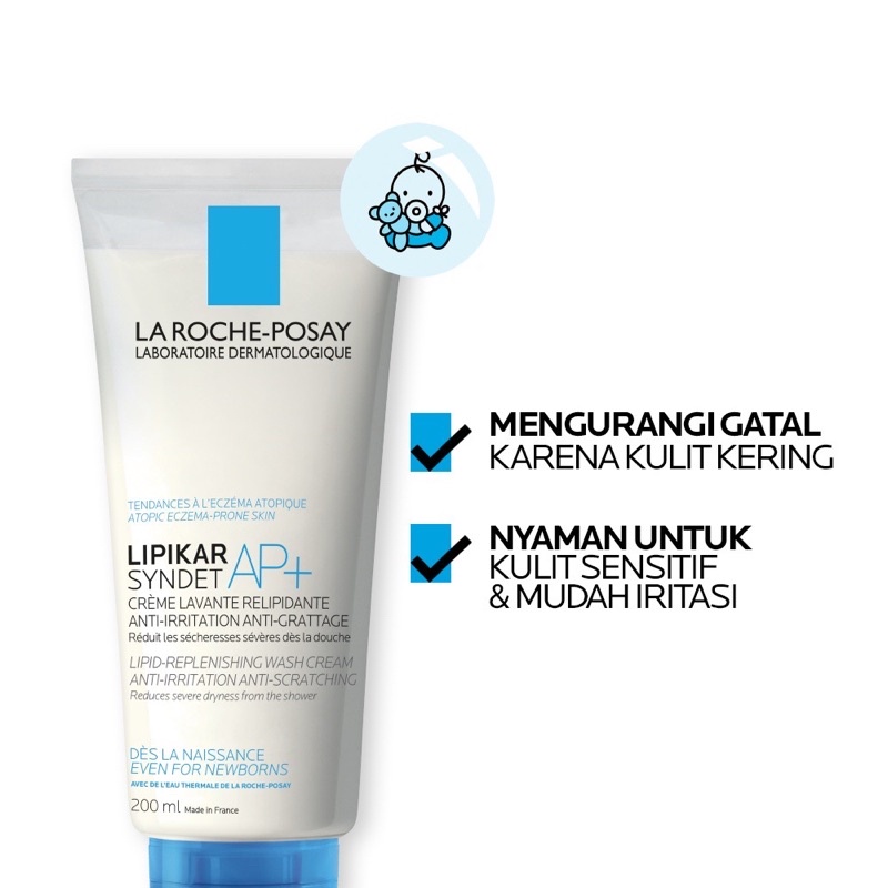 Jual La Roche Posay Lipikar Syndet AP+ Cleanser Tube 200ml - Face ...