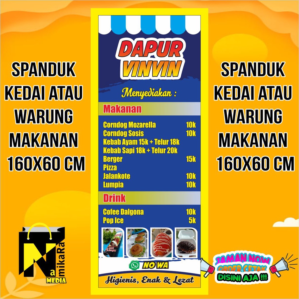 Jual Spanduk Warung Makanan Dan Minuman Banner Kedai Makanan Dan