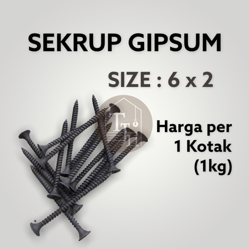 Jual Skrup Gypsum Skrup Gipsum / Sekrup Gypsum ukuran 6 x 2 harga per