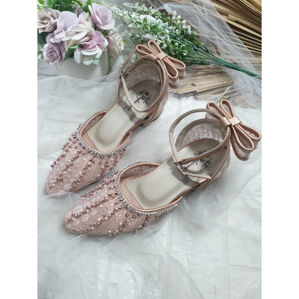 Jual sepatu Rafaizoutfit sepatu rosegold Rachel pita tinggi 3cm tahu ...
