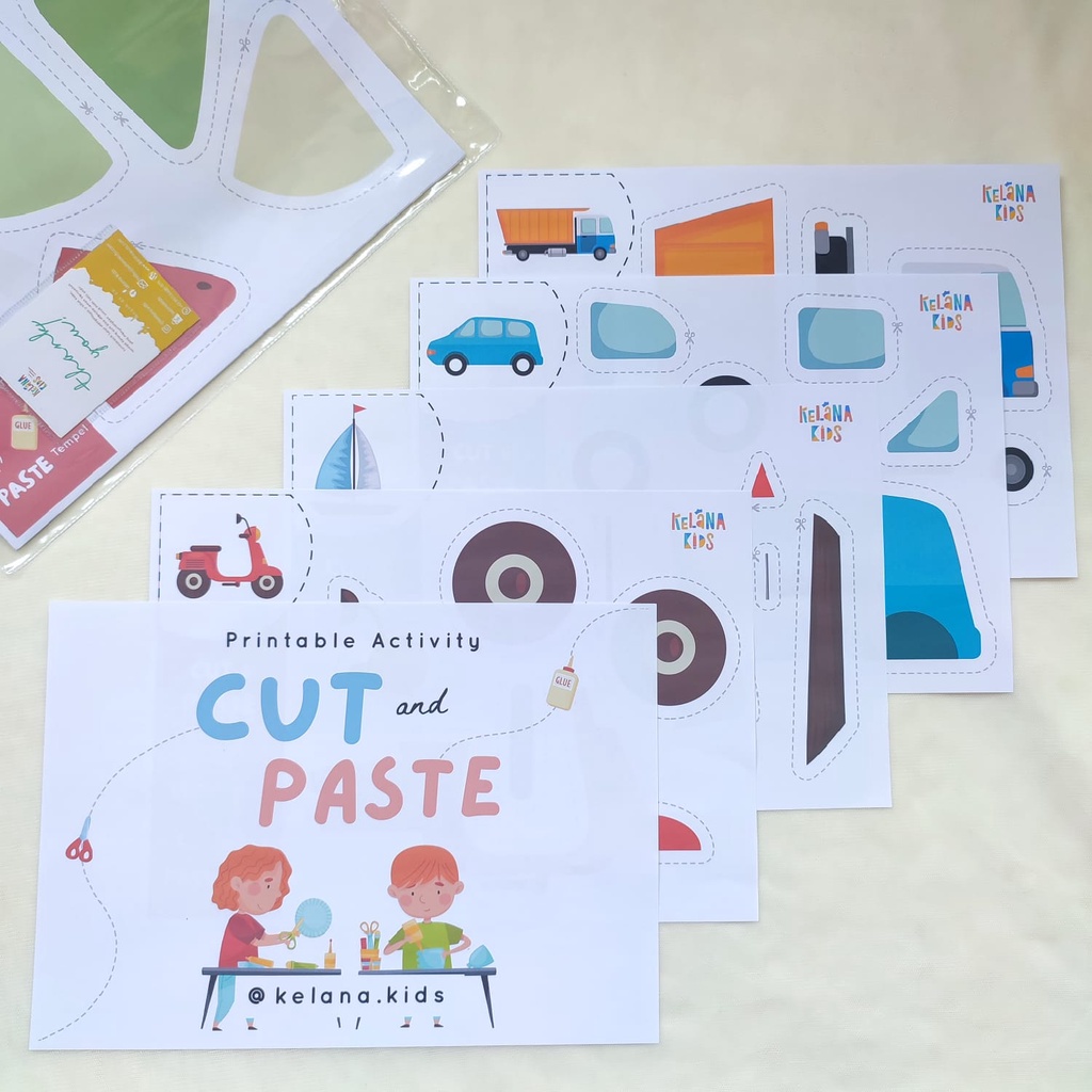 Jual Printable Worksheet Aktivitas Cut & Paste - 15 Lembar Menggunting ...