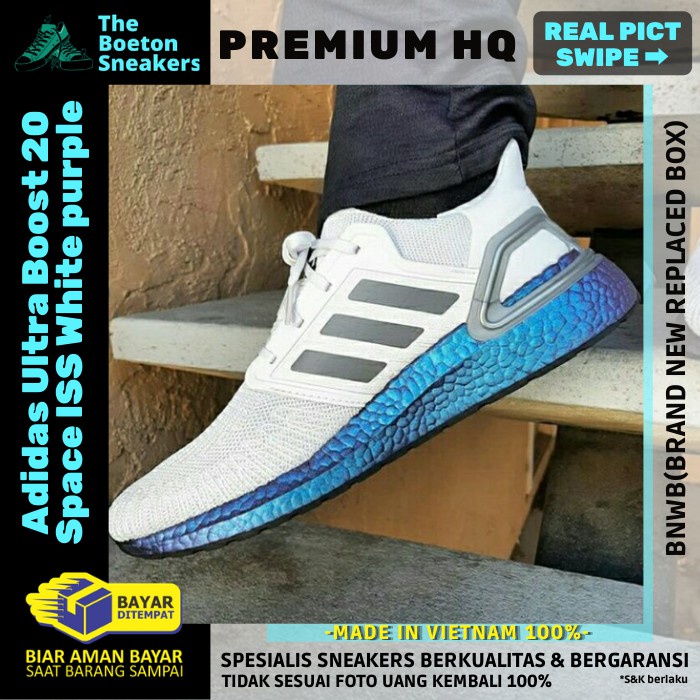 ADIDAS ULTRABOOST 20 X ISS NATIONAL LAB WHITE PURPLE SEPATU RUNNING PREMIUM  ORIGINAL QUALITY