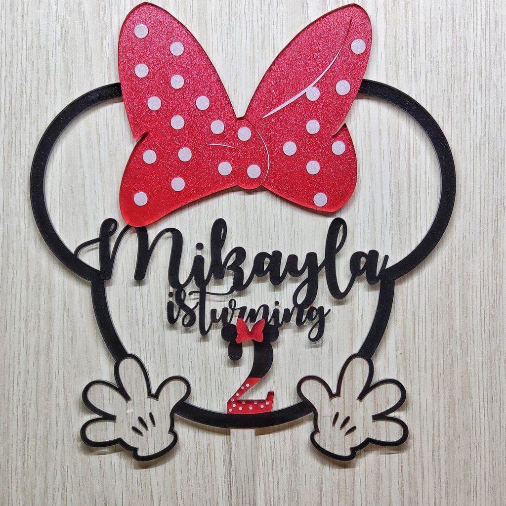 Jual Topper Cake Minnie Mouse/Mickey Mouse (3hr kerja) | Shopee Indonesia
