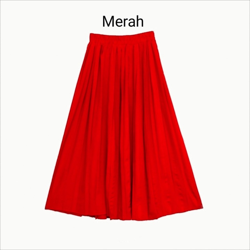 Jual ROK PLISKET BAHAN HYGET PREMIUM SIZE FIT M-XXL PINGGANG KARET ROK ...