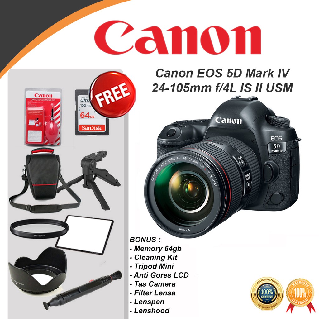Jual Canon EOS 5D Mark IV 24-105mm f4L IS II USM 5 D Mark 4 Garansi ...