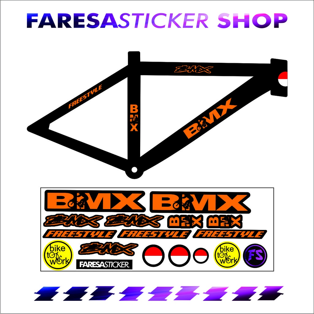 Jual (COD) STRIPING STICKER VARIASI NAMA BMX OREN | Shopee Indonesia