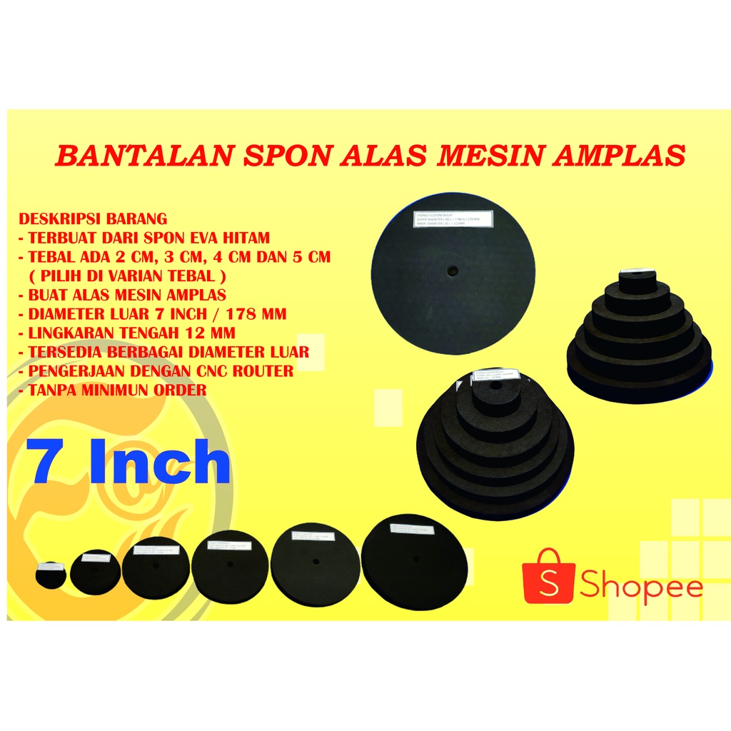 Jual SPON BULAT 7 INCH BANTALAN AMPLAS / SPONGE ALAS POLES GERINDA ...