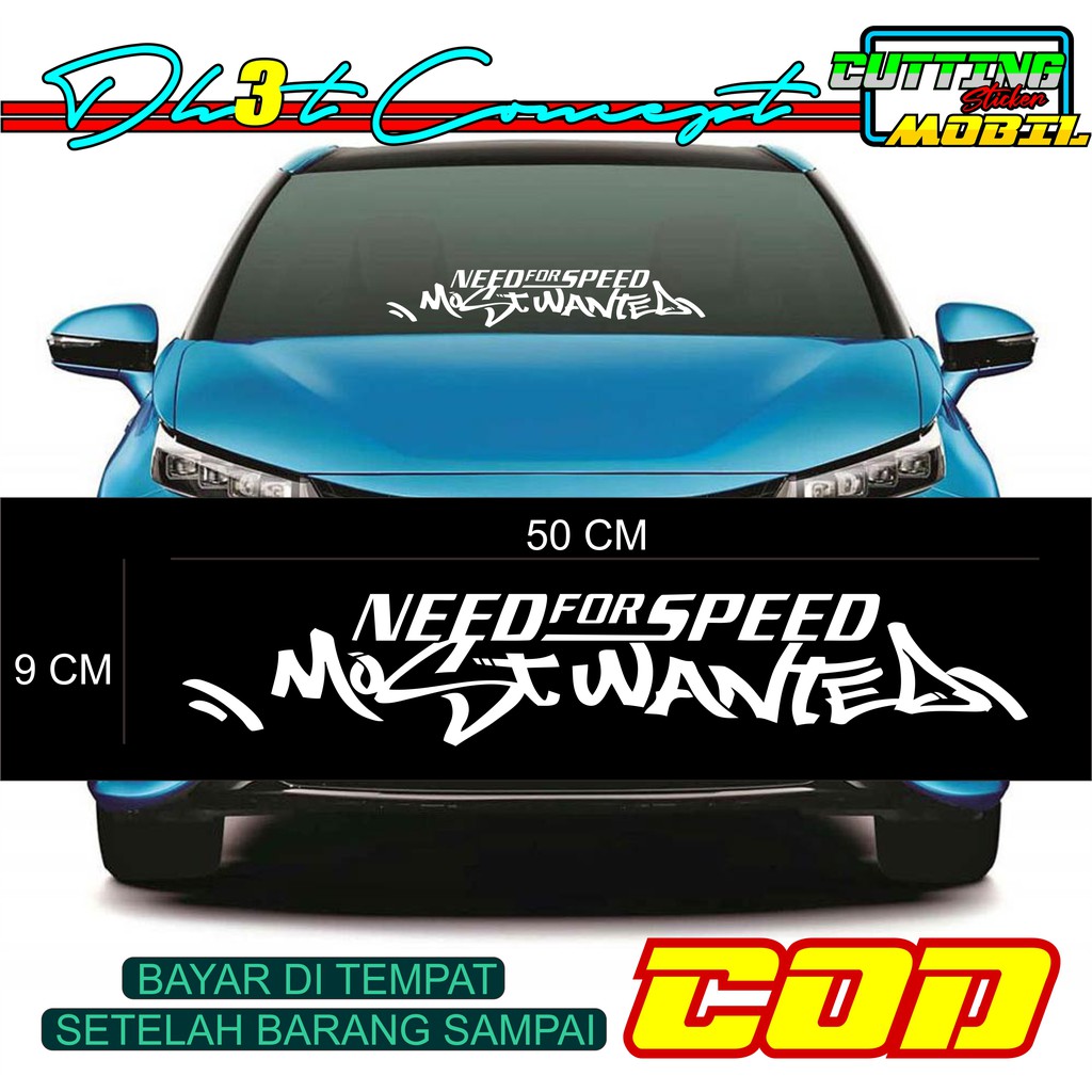 Jual Sticker Kaca Depan Mobil Need For Speed Most Wanted Cutting ...