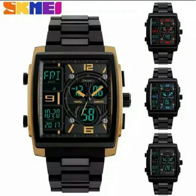 Jual Jam tangan pria SKMEI 1247 anti air casual digital sport rantai Shopee Indonesia