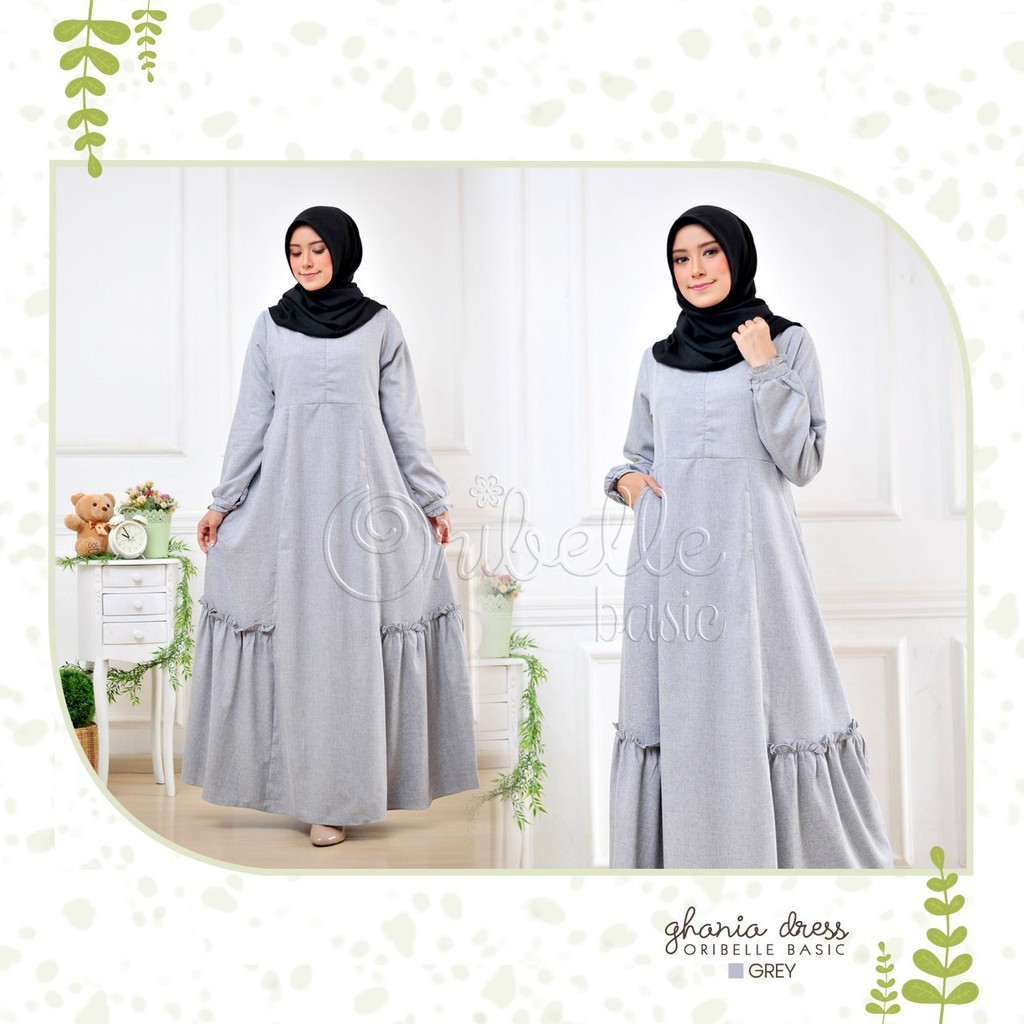 Jual DRESS GHANIA by Oribelle Basic / BAJU MUSLIM / ORIGINAL PRODUK ...