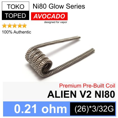 Jual Authentic Avocado ALIEN V2 NI80 Coil 0.21 ohm | Glow Series rda ...