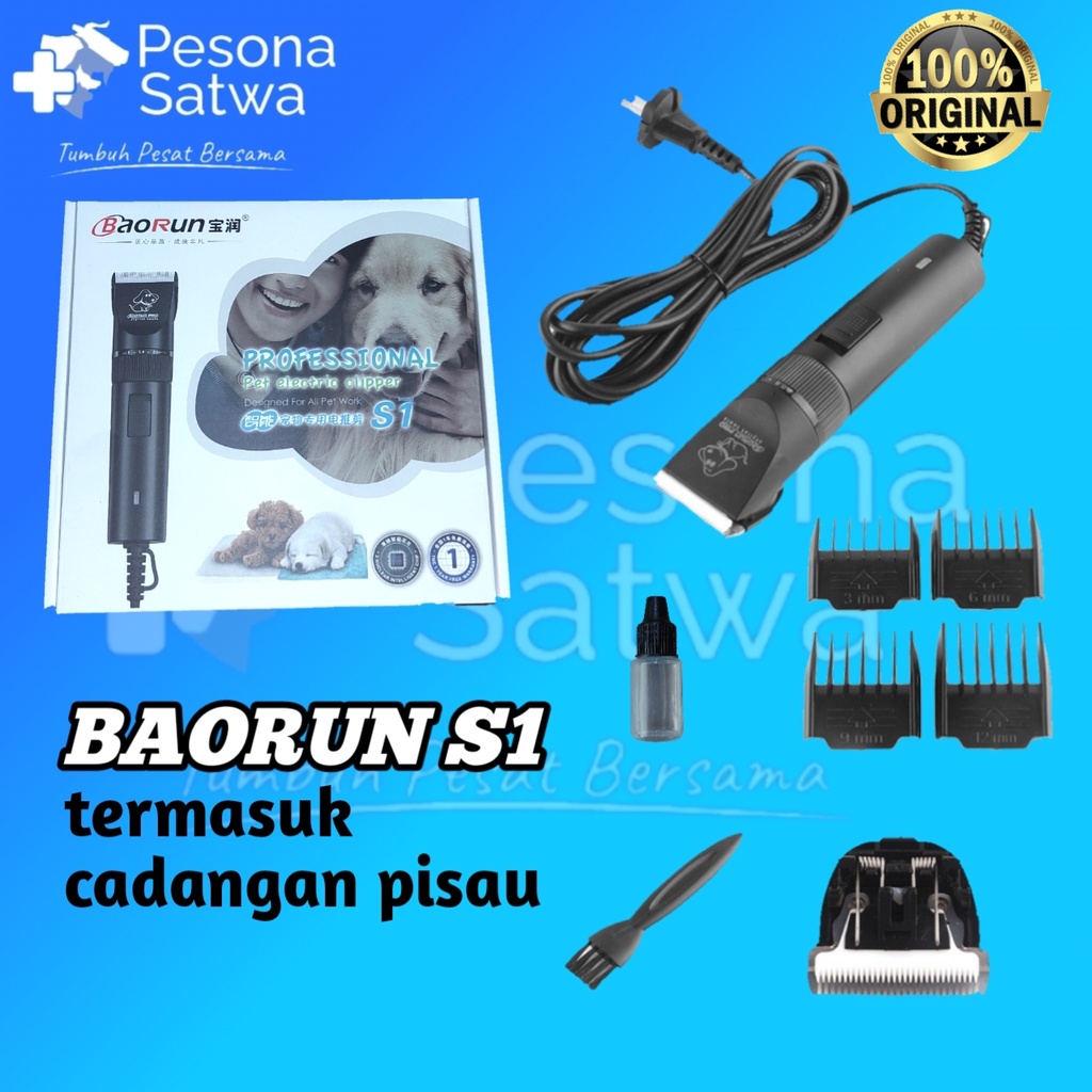 Jual Baorun S1 Original Alat Cukur Elektrik Bulu Hewan Kucing Kambing