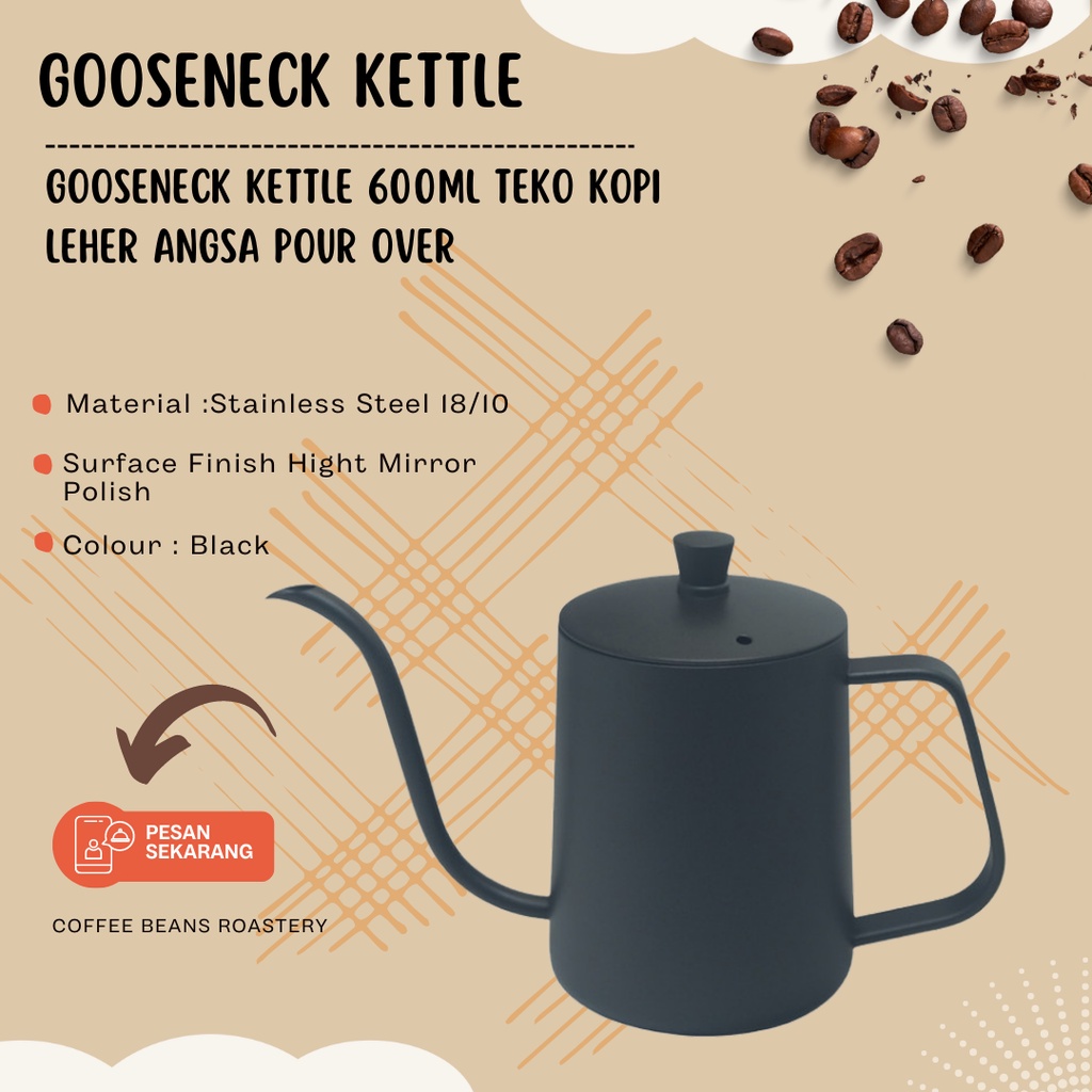 Jual Coffee Gooseneck Kettle 600ml Teko Kopi Leher Angsa Pour Over Shopee Indonesia 5965