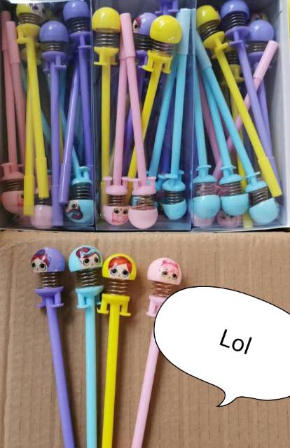 Jual Bolpen spring doll gel 0.5 mm / bolpen gel per karakter emoji ...