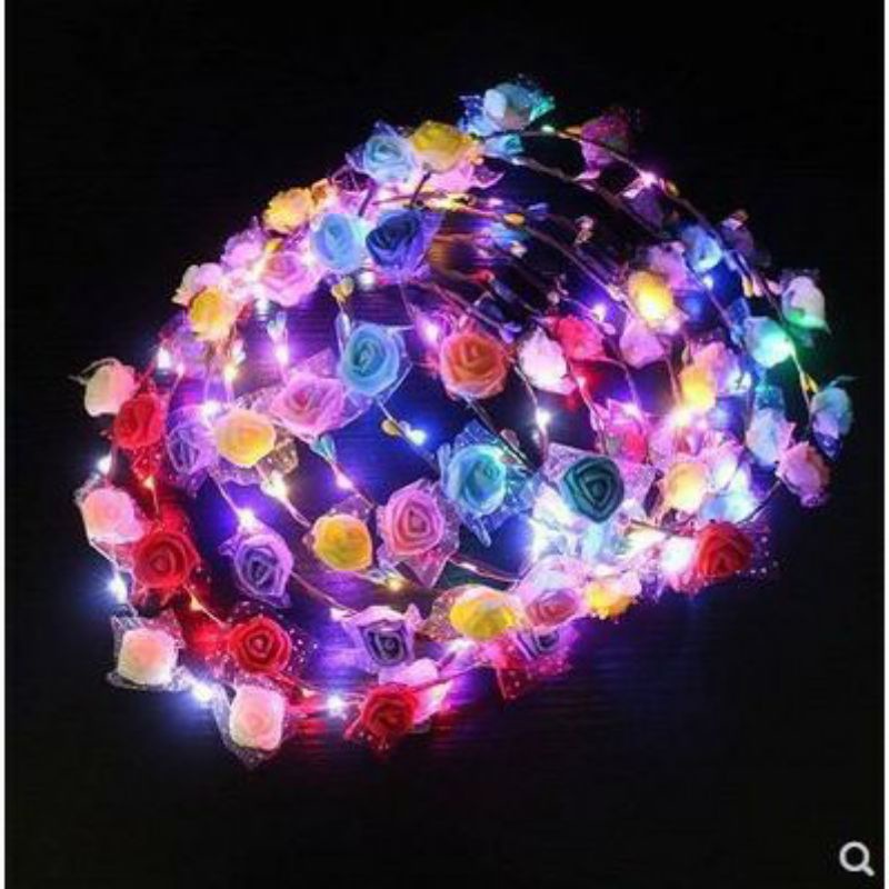 Jual FLOWER CROWN LED BANDO BUNGA BANDANA BUNGA LAMPU/BANDANA LED ...