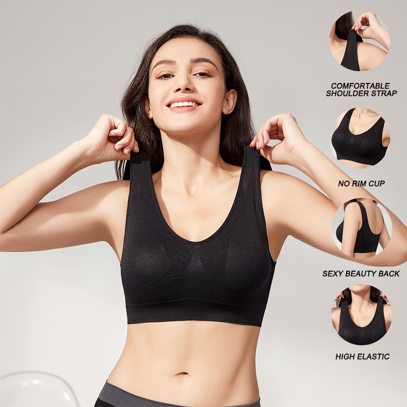 Jual S3XL Sport Bra Tanpa pad Olahraga seamless Gmy Bra Big size Zumba