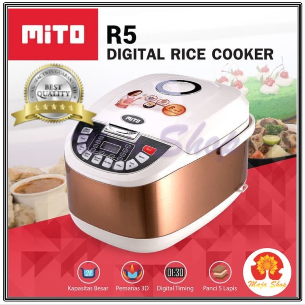 Jual Mito R 5 digital rice cooker 2 L dengan 8in1 memasak nasi.mengukus