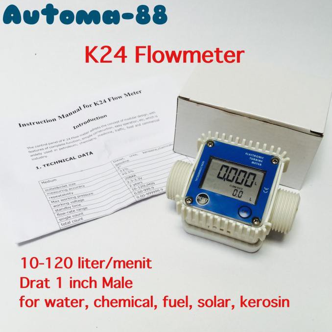 Jual Alat Ukur Pemakaian Debit Air Flow Meter Air Bersih Hydroponik K24