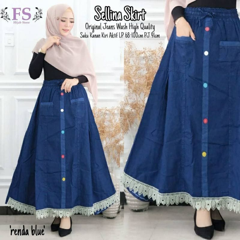 Jual ROK JEANS KANCING RENDA | Shopee Indonesia