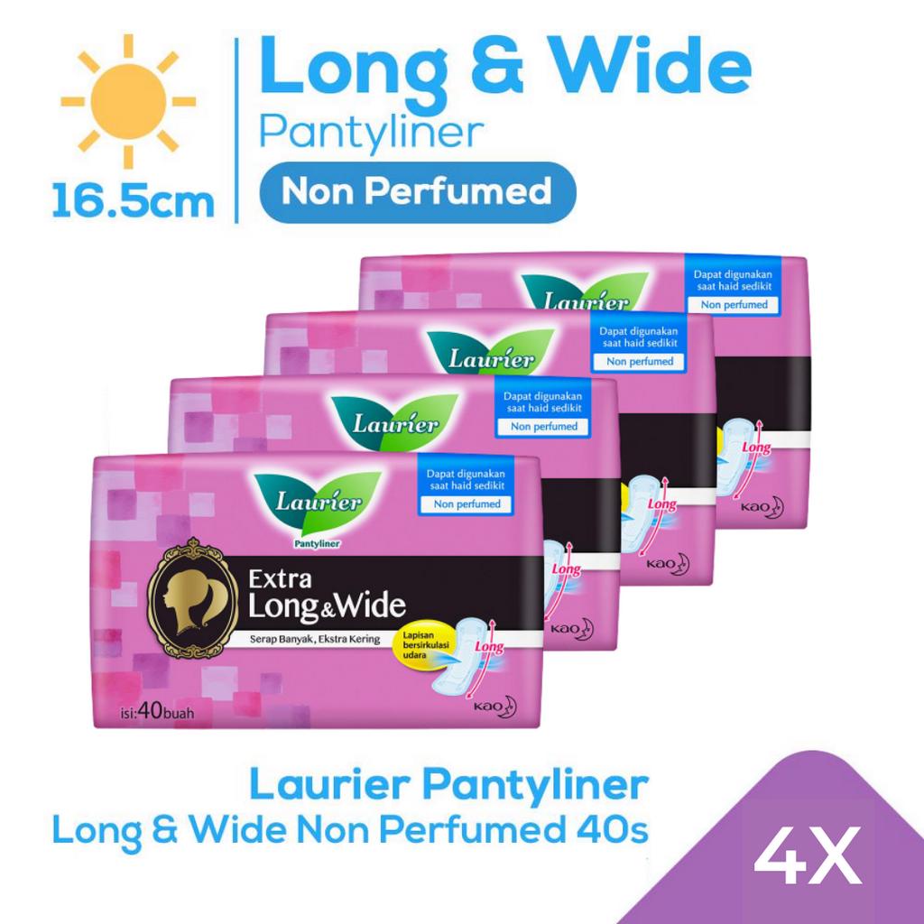 Jual Laurier Pantyliner Extra Long & Wide Non Perfume 4 x 40 Pcs