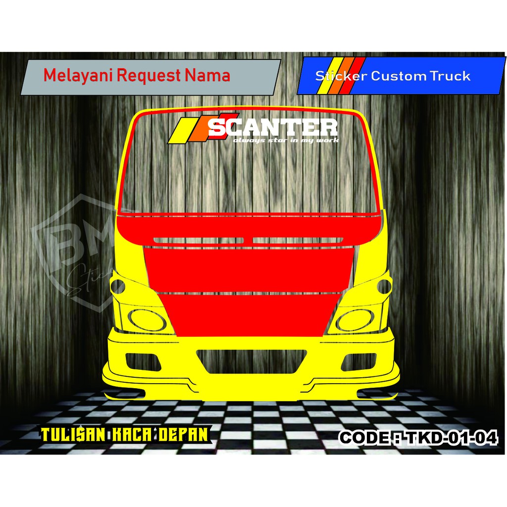 Jual Sticker Cutting Kaca Depan Truck Custom Simple Kdt Sticker