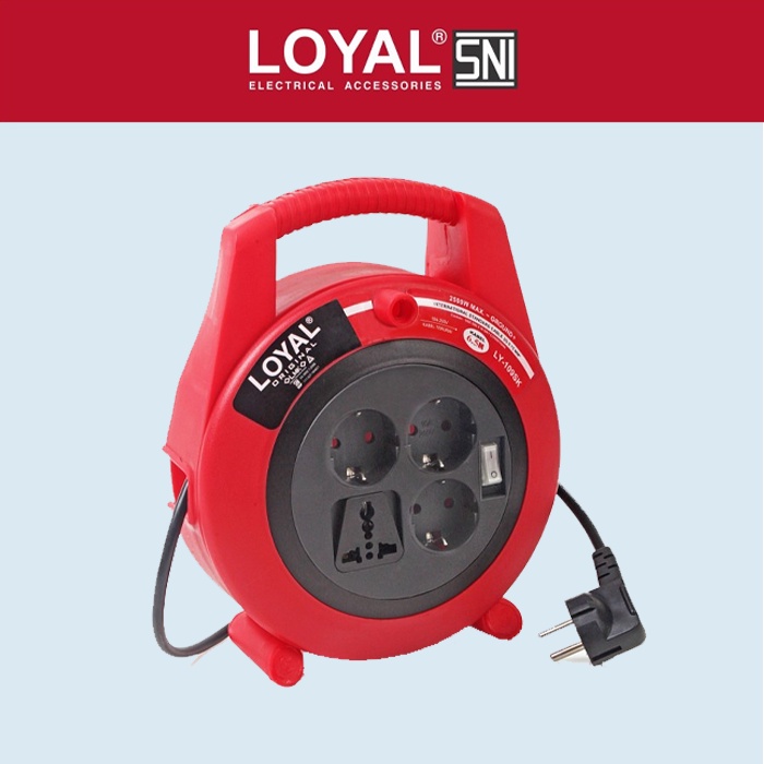 Jual Loyal Ly-109sk Kabel Roll Colokan Listrik Stop Kontak Cabang Kaki ...