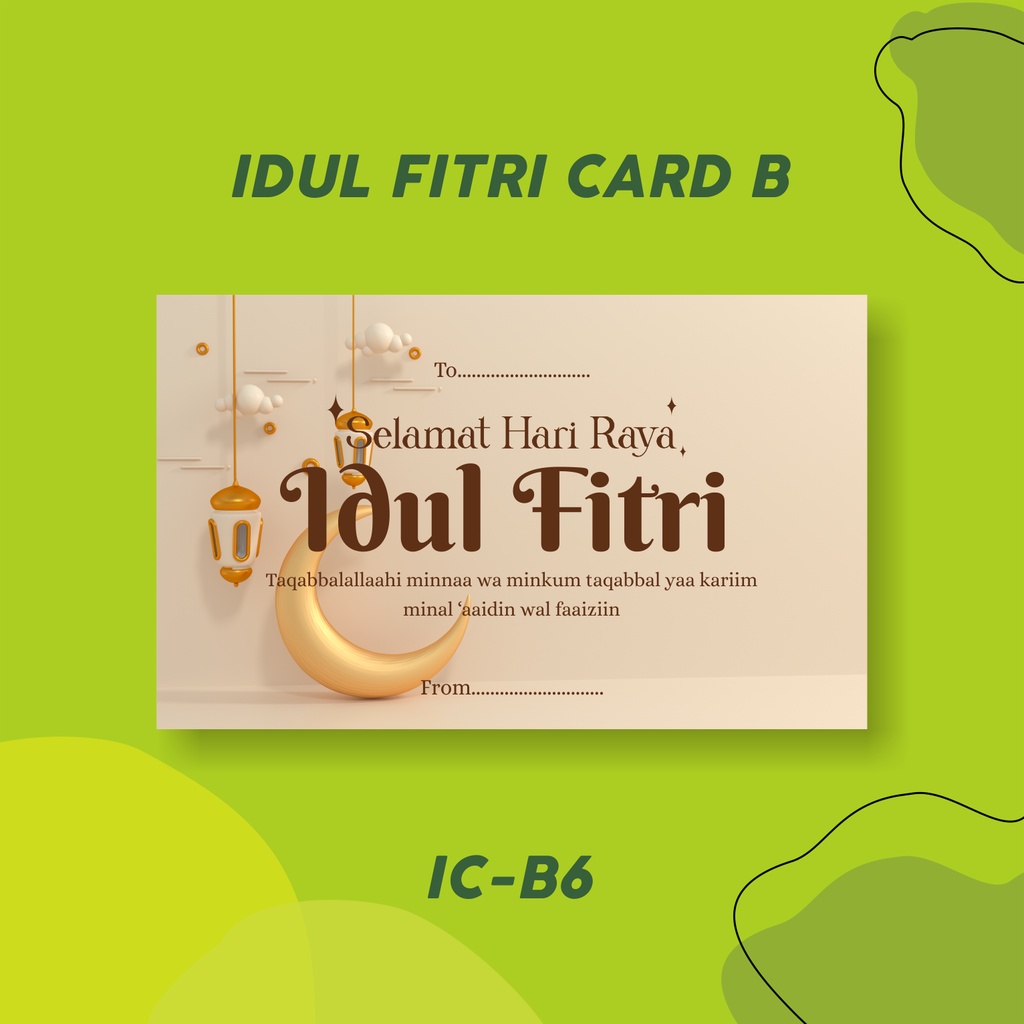 Jual (KARTU IDUL FITRI) UCAPAN IDUL FITRI/ KARTU HAMPERS KODE IC-B