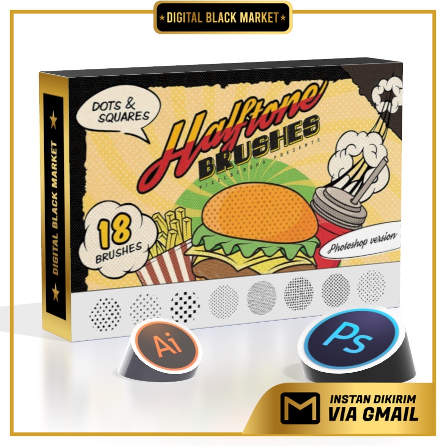 Jual Dots Squares Halftone Brushes Shopee Indonesia