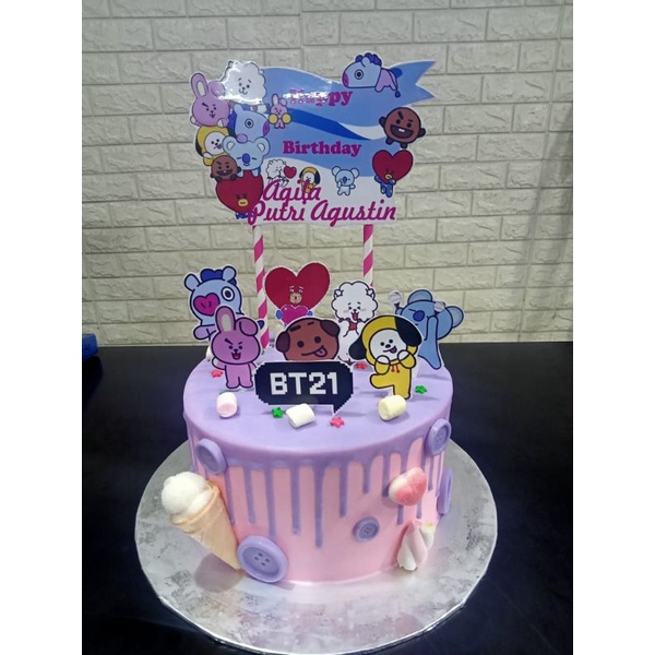 Jual BT21 Theme cake/kue ulang tahun | Shopee Indonesia