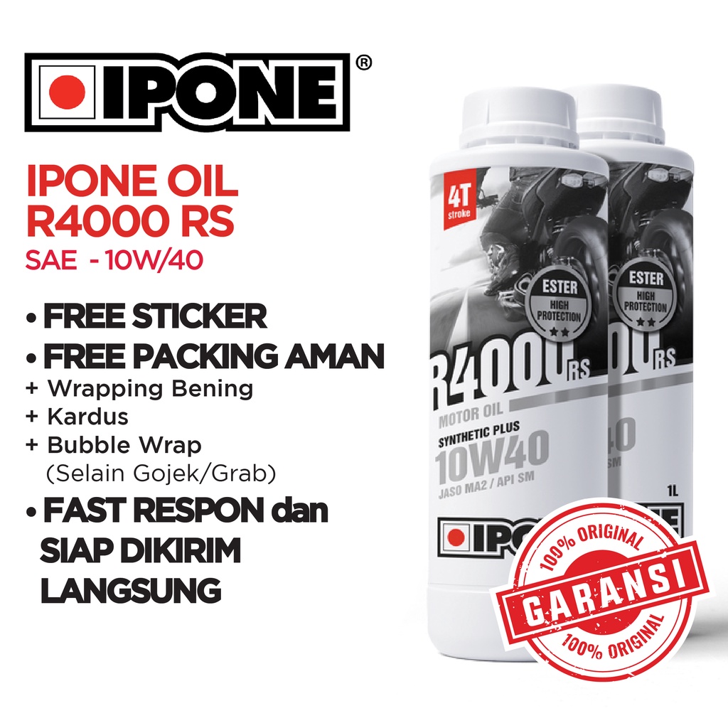 Jual Ipone R4000 RS 10W-40 1L Oli Semua Motor Sport | Shopee Indonesia