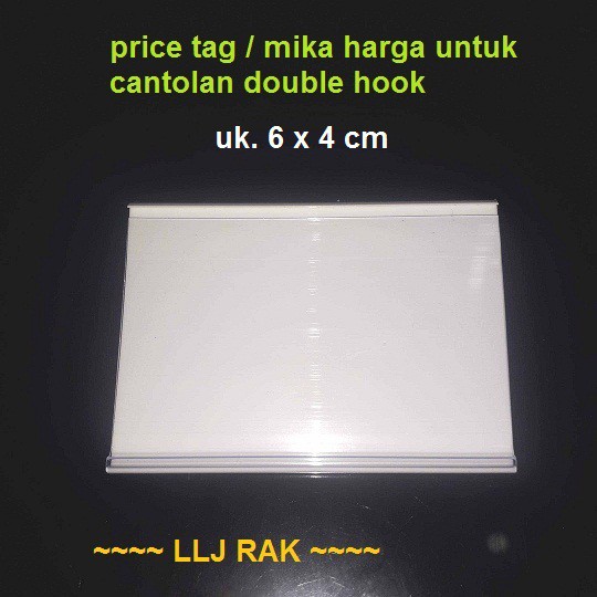 Jual mika harga (price tag) untuk cantolan double hook rak toko ...