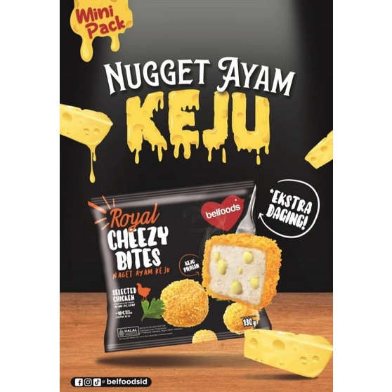 Jual Frozen Foods Belfoods Royal Cheezy Bites 130gr Nugget Ayam Keju