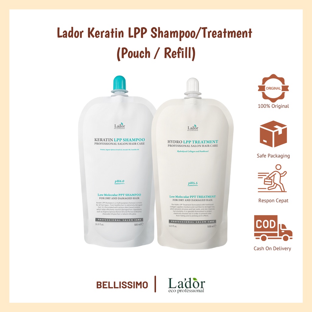 Jual Lador Keratin LPP Shampoo 500mL - Lador Hydro LPP Treatment 500mL ...