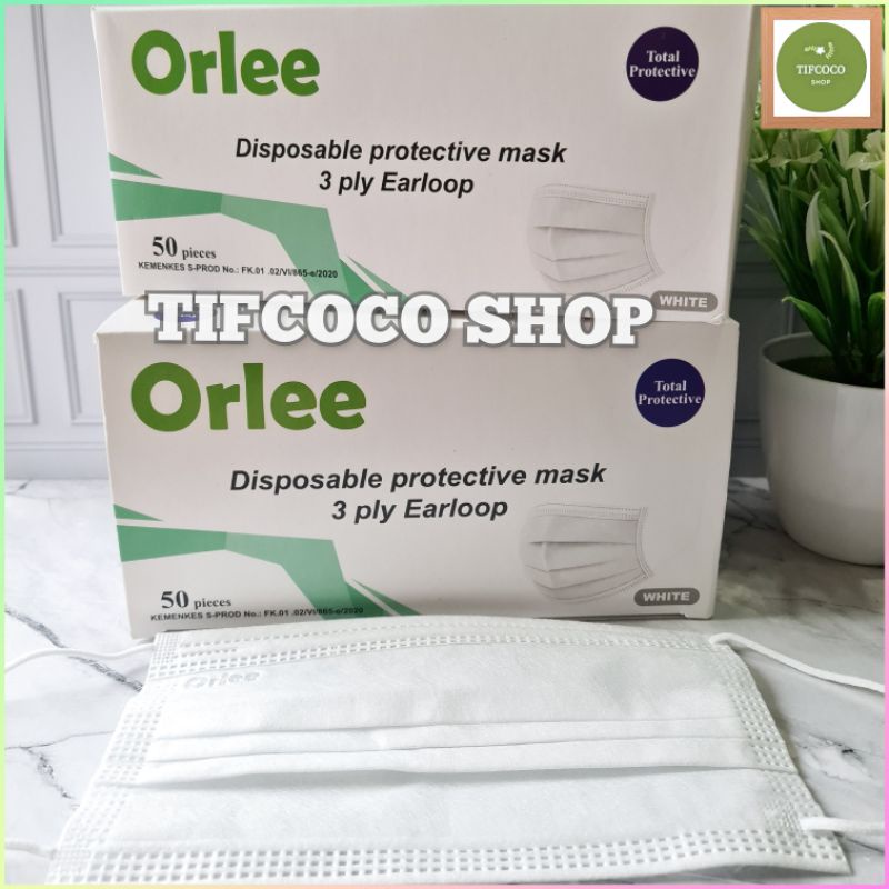 Jual ORLEE MASKER 3 PLY MEDIS EARLOOP ISI 50 PCS | Shopee Indonesia