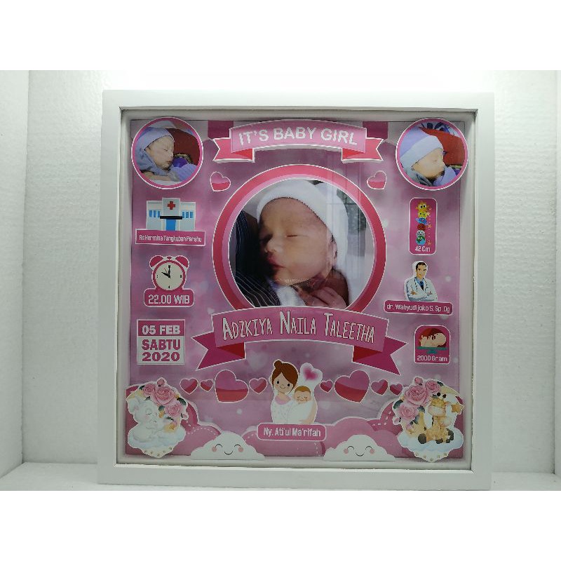 Jual frame biodata bayi 3D 40x40 | Shopee Indonesia