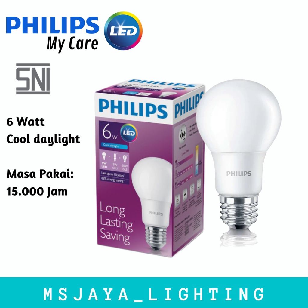 Jual Lampu Led Philips Bulb Ungu 6 Watt Shopee Indonesia