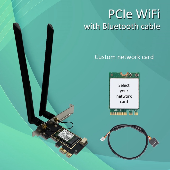 Jual PCIe x1 WiFi M.2 NGFF Wireless Card Set Bluetooth Adapter PCI