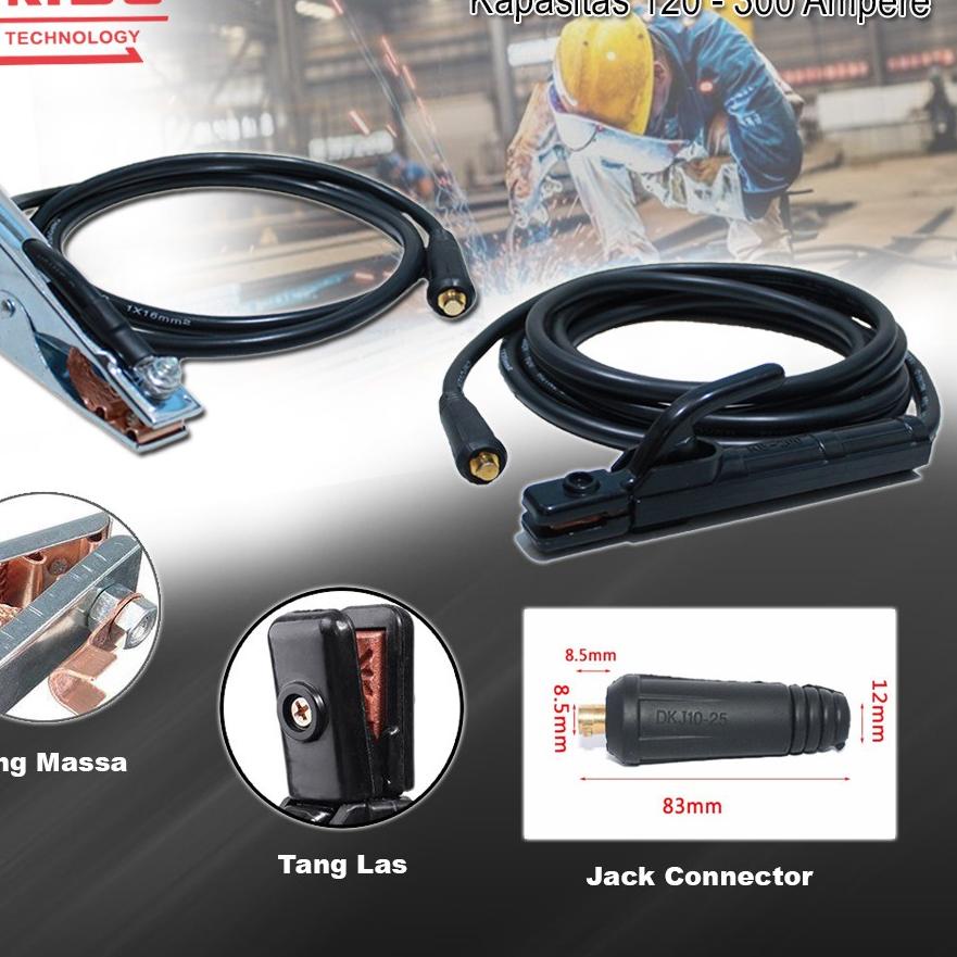 Jual Hot Sale - Ter- KABEL LAS DAN STANG LAS SET 5M Paket Set Kabel ...
