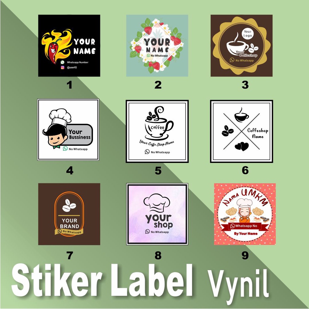 Jual Cetak Stiker Label Kemasan Produk Tahan Air Vynil Persegi / Kotak