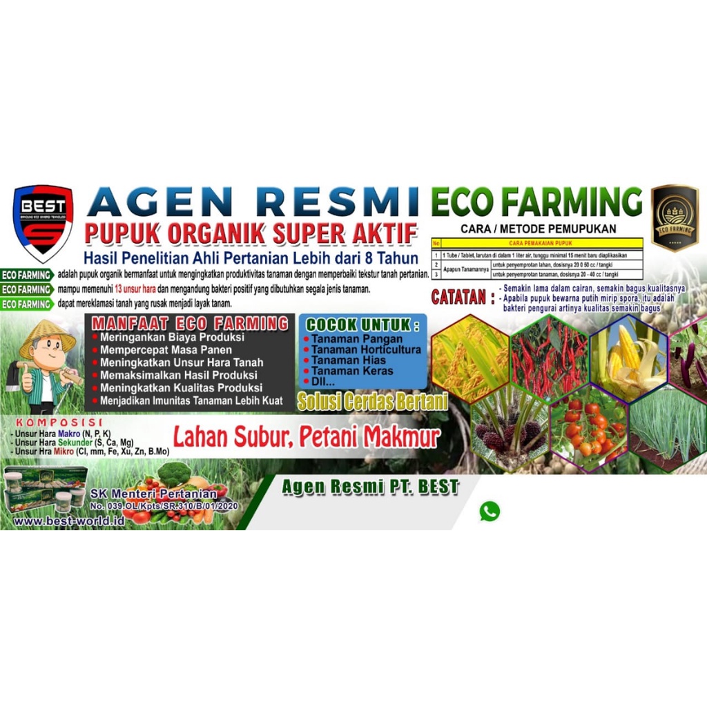 Jual SPANDUK BANNER PUPUK ECO FARMING A02 - UKURAN 1M X 2M | Shopee ...