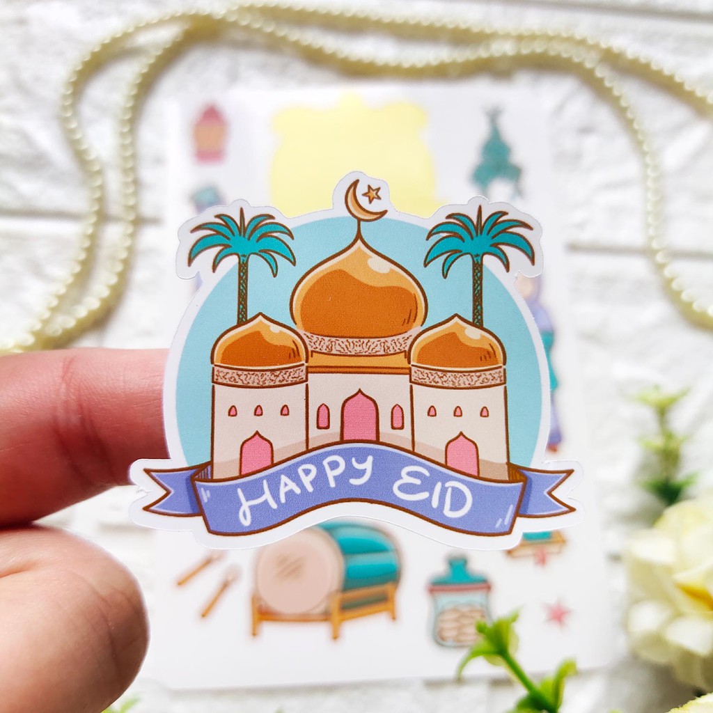 Jual STICKER / STIKER LUCU CUTE MEMPERCANTIK PAKET LEBARAN EID MUBARAK ...