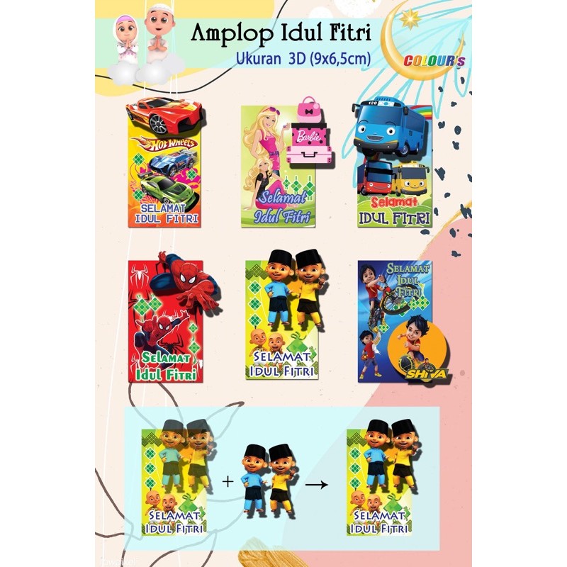 Jual Amplop Lebaran Angpao Idul Fitri Tidak Bisa Pilih Karakter Mix