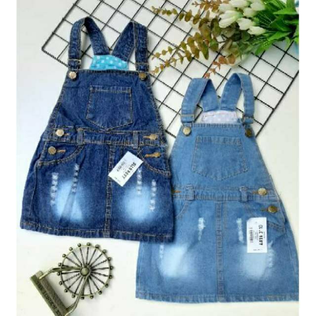 Jual Overall rok jeans (1-9tahun) overall RIPPED | Shopee Indonesia