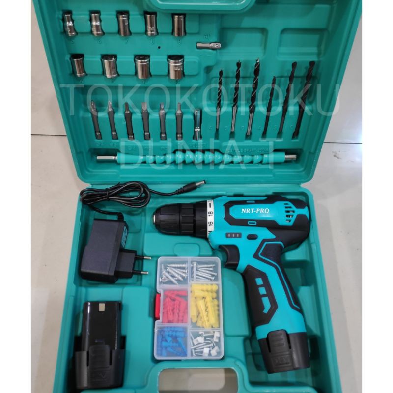 Jual Nrt Pro Mesin Bor Baterai Cordless Drill Nrt Pro Dc 330 Set 10mm