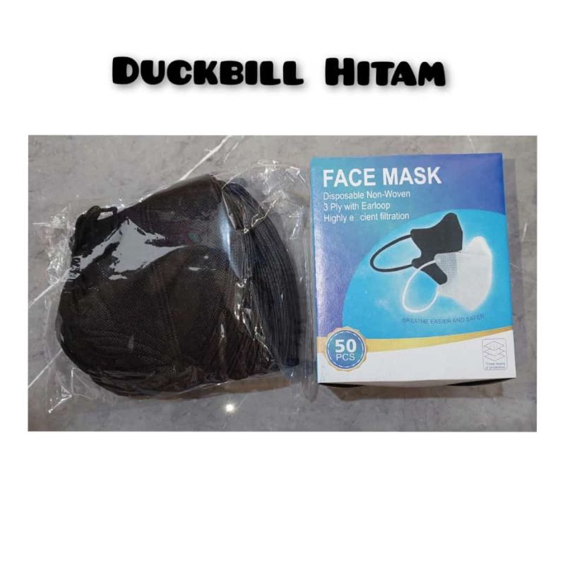 Jual Duckbill Face Mask Putih Dan Hitam Isi 50pcs | Shopee Indonesia