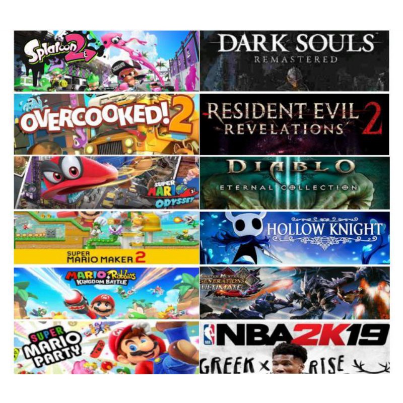 Jual Nintendo game bundles 12 in 1 Mario pack+ Diablo3+ Splatoon2 ...