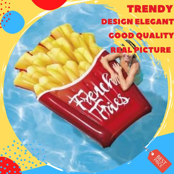Intex French Fries Float - Large Multicolor Inflatable Pool Toy - Model 58775EP - Durable Plastic Material