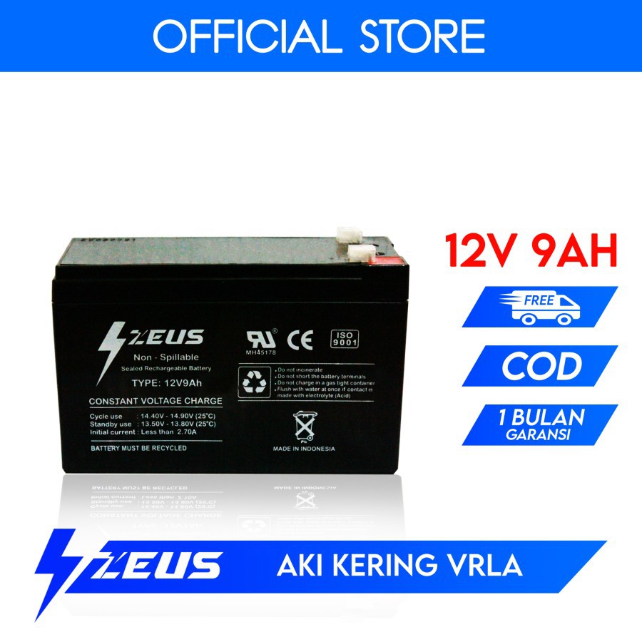 Jual Aki VRLA ZEUS DEEPCYCLE 12v 9Ah Khusus Untuk Solar Panel | Shopee